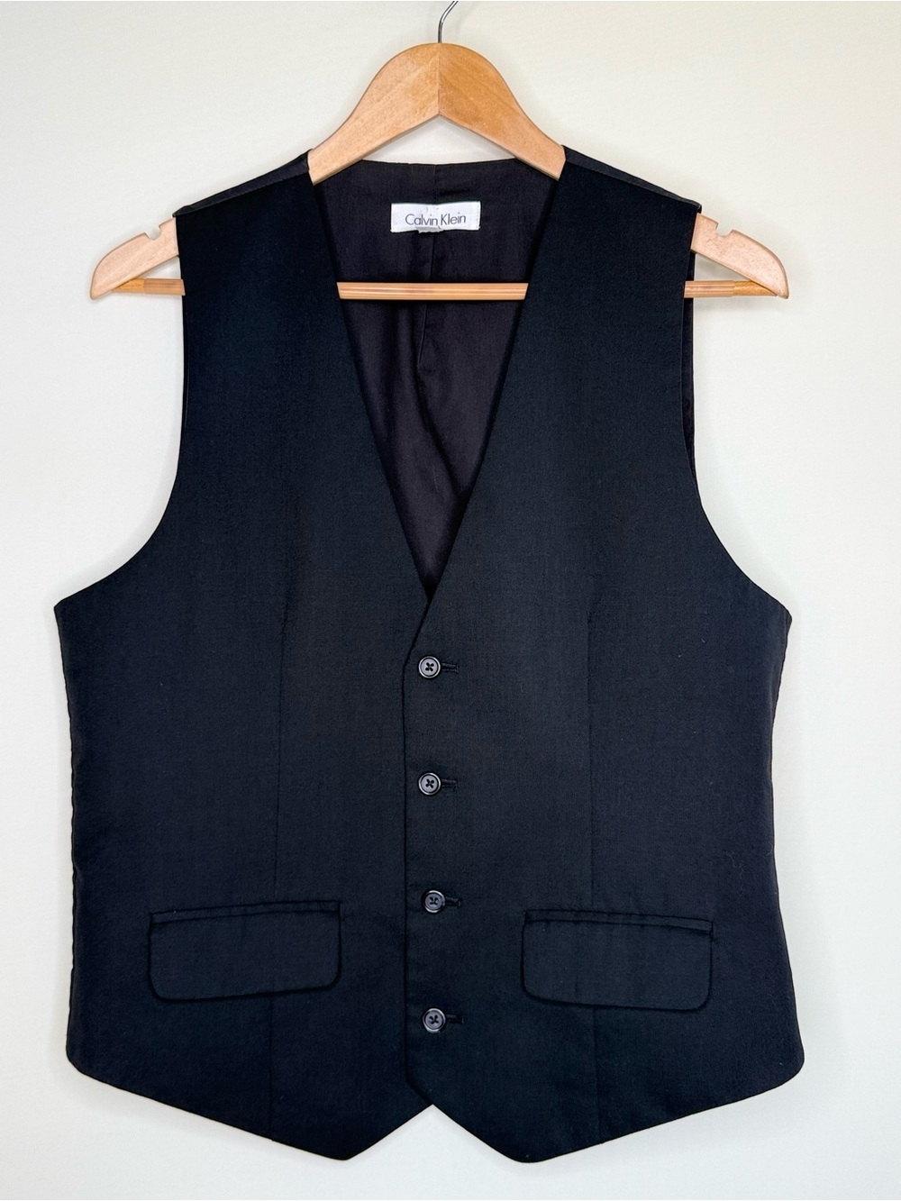 Calvin Klein Men's Black Tailored Dress Vest